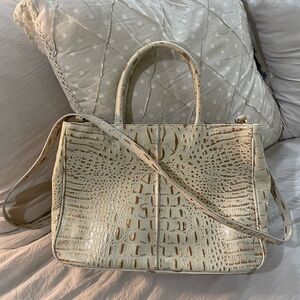 HOBO International Mariella Golden Ivory Croc Leather Tote Bag
